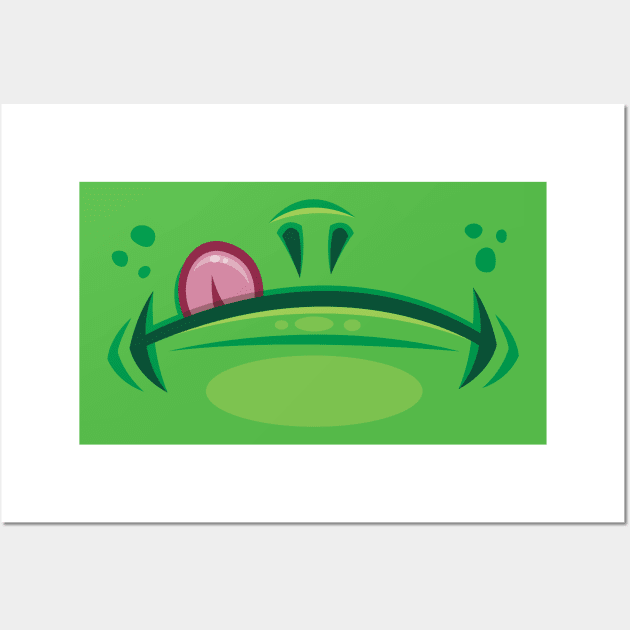 Cartoon Frog Mouth with Tongue Wall Art by fizzgig